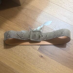 Brown Snakeskin Leather Belt